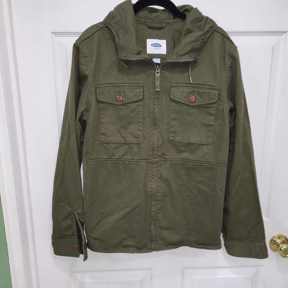 Old Navy Army Green / Olive Hooded Jacket